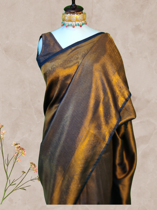 Golden Silk Pre Draped One Minute Saree