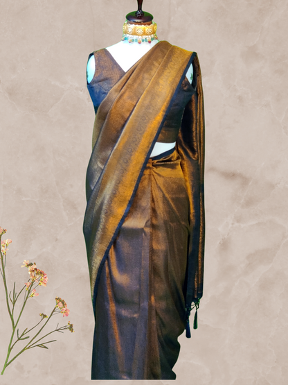 Golden Silk Pre Draped One Minute Saree