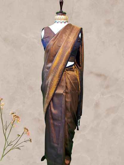 Golden Silk Pre Draped One Minute Saree